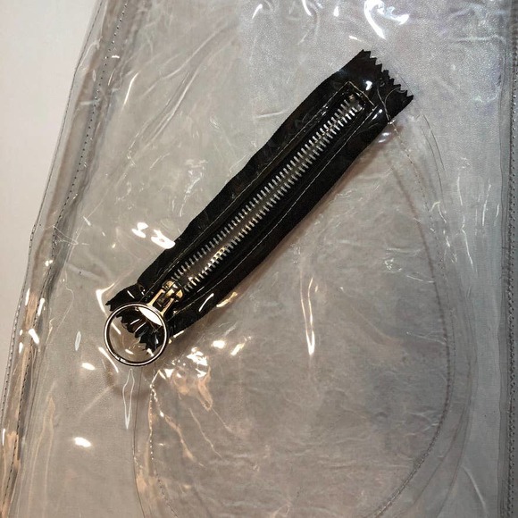 Vintage 90’s  NYC Clear PVC Plastic mini skirt with front Zip RARE - Picture 2 of 10